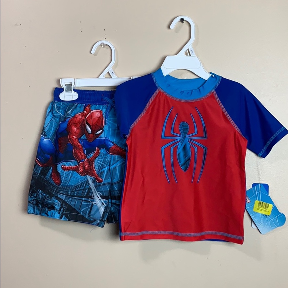 Marvel Spider-Man Blue & Red Raglan Rashguard Set - Picture 4 of 9